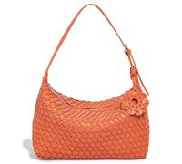 JINMANXUE Fringe Hobo Bag - Retro Handmade Woven Tote Bag for Women, Travel Shoulder Handbag, Orange