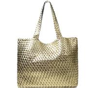 JINMANXUE Woven Tote Bag for Women, Large Summer Beach Travel Handbag and Purse Retro Handmade Shoulder Bags