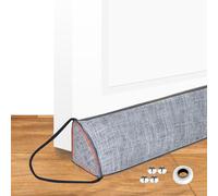 JINMEE Draught Excluder for Doors, 120 cm, Triangular Draught Excluder, Ideal Seal, Weighted Draught Excluder for Doors, Grey