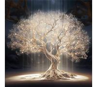 Jinmer 5D Fantasy Tree Diamond Art for Adults,DIY Full Drill Diamond Painting Tree of Life Square Diamond Arts Kits Rhinestone Cross Stitch Embroidery Painting Home Wall Decorations Gifts 50x50cm