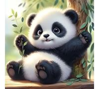 Jinmer Diamond Art Kit for Adults,5D Cute Panda Diamond Painting Kits DIY Crystal Rhinestone Embroidery Cross Stitch Full Drill Art Craft Painting Picture Home Wall Decor Gifts Round Drill,65x65cm