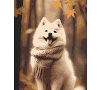 Jinmer Paint by Numbers for Adults Happy Pet Dog Painting by Numbers Kits On Canvas,with Paint Brushes DIY Acrylic Oil Painting Drawing Paintworkarts for Home Wall Decor with Framed,40x50cm
