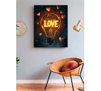 Jinmer Paint by Numbers for Adults Love Lights Painting by Numbers Kits On Canvas,with Paint Brushes DIY Acrylic Oil Painting Drawing Paintworkarts for Home Wall Decor Frameless,45x60cm