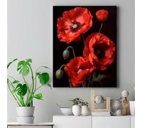 Jinmer Paint by Numbers for Adults Red Poppy Flowers Painting by Numbers Kits On Canvas,with Paint Brushes DIY Acrylic Oil Painting Drawing Paintworkarts for Home Wall Decor with Framed,40x50cm