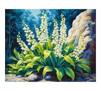 Jinmer Paint by Numbers for Adults Valley Botanical Flowers Painting by Numbers Kits On Canvas,with Paint Brushes DIY Acrylic Oil Painting Drawing Paintworkarts for Home Wall Decor Frameless,30x40cm