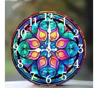 Jinmer Wall Clock,Battery Operated 20 cm Abstract Mandala wall clocks Silent Non Ticking for Kitchen Living Room Dining Room Bedroom and Bathroom Decorative (battery not included)