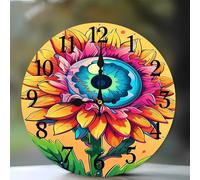 Jinmer Wall Clock,Battery Operated 30 cm Abstract Sunflower wall clocks Silent Non Ticking for Kitchen Living Room Dining Room Bedroom and Bathroom Decorative (battery not included)