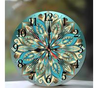 Jinmer Wall Clock,Battery Operated 30 cm Mandala Abstract Flower wall clocks Silent Non Ticking for Kitchen Living Room Dining Room Bedroom and Bathroom Decorative (battery not included)