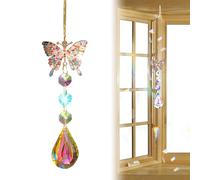 Jinminamz Sun Catcher Butterfly Crystal Pendant with Coloured Diamonds Crystal Hanging Butterfly Sun Catcher Is A Meaningful Gift For Your Family And Friends To Show Your Love