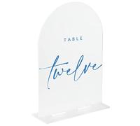 JINMURY 10 Pack 5x7 Inch Frosted Arch Acrylic Sign with Stand | Modern, Elegant Wedding Table Signs