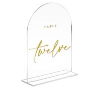 JINMURY 5x7 Inch Clear Acrylic Arch Sign with Stand | 10 Pack Clear Blank Arch Acrylic Sign with Base for DIY Arched Wedding Signage Wedding Table Numbers, Events & Parties
