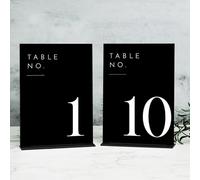 JINMURY Black Wedding Table Numbers 1-10 with Stands, 5"x7" Black Acrylic Table Numbers with White Font, Perfect for Wedding Party Reception(1-10, 5"x7")