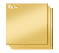 JINMURY Gold Mirror Acrylic Sheets, 3 Pack 12" x 12" Square Sheets, 1/8" (3mm) Thick, Rigid Tinted Mirror Acrylic Plastic Sheets for Cutting, Laser Cutting and Engraving