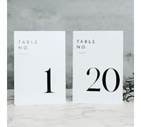 JINMURY White Wedding Table Numbers 1-20 with Stands, 5"x7" White Acrylic Table Numbers, Perfect for Wedding Reception, Party, Anniversary, Event