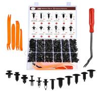 JinnEterri 240PCS Car Bumper Retainer Clips Kit - Auto Plastic Rivets & Push Fasteners Set, Most Popular Sizes for Door Trim, Panel, Fender - Compatible with GM, Ford, Toyota, Honda, Chrysler