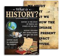 Jinniee What is History Posters Classroom Poster Quotes Motivation Historical Posters for Classroom Decoration Teacher gift Teacher Professor Social Studies Room (SET 2 VINTAGE POSTERS)