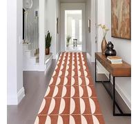 Jinnrug Geometric Patterns Corridor Hall Balcony Laundry Bedside Entryway Narrow Runner Rug Short Pile Non Slip 80x500cm Wide Kitchen Carpet Runner Mats(80×300cm/2.6ft×9.8 ft)