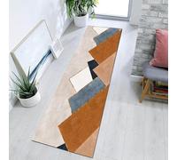 Jinnrug Long Carpet Runners for Hallway,Kitchen Non-slip Decor Floor Mats 100x600cm Modern Orange, Blue, Beige Home Washable Entryway Narrow Runner Rug(100×450cm/3.3ft×14.8ft)