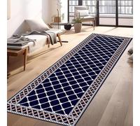 Jinnrug Long Narrow Hallway Runner Carpets, Indoor Home Kitchen Bedroom Soft Short Pile Decor Floor, Kitchen Rugs Runner Mats Blue 60x350cm 70x600cm(100×250cm/3.3ft×8.2ft)