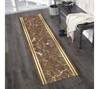 Jinnrug Modern Brown Hallway Runner Rug,Indoor Kitchen Runner Carpet,Non-slip Washable Corridor Hall Area Rug,80X200CM Doormat 60cm/70cm/80cm/100cm Wide (Size : 70×450cm/2.3ft×14.8ft)