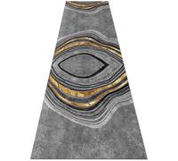 Jinnrug Modern Grey Gold Home Washable Area Soft Short Pile Carpet Runner for Kitchen Corridor Balcony Floor Non-slip Mat 100x150cm Narrow Runner Rug(70×450cm/2.3ft×14.8ft)