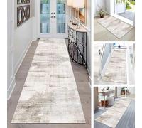 Jinnrug Modern Long Narrow Hall Runner Rug, Soft Non Slip Easy to Clean Bedroom Area Rug, Washable Kitchen Carpets Runner Mats 60cm/70cm/80cm/100cm Wide(100×450cm/3.3ft×14.8ft)