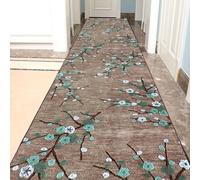 Jinnrug Runner Rug for Hallway Non slip 100cm/1.5m/2m/2.5m/300cm/350cm/4m/5m/6m length Modern Brown Green Home Corridor Kitchen Playroom Runner Carpet(60×600cm/2ft×19.7ft)