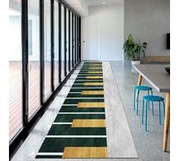 Jinnrug Runner Rug,Grey, Green, Gold Long Narrow Hall Runner Carpet,Soft Non Slip Easy to Clean Doormat 1m/1.5m/2m/2.5m/3m/3.5m/4m/4.5m/5m/6m length(60×350cm/2ft×11.5ft)