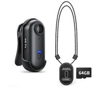 Jinpei 4K Mini Action Camera, 64GB, Wearable with 360° Rotatable & Magnetic Clip, 120 Min Recording for Lectures, Travel, Pet Walking, & Outdoors