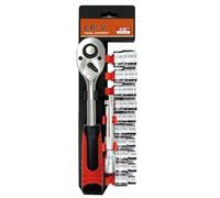 JinPhon 1/2 Inch Socket Set 12pcs, Metric Socket Wrench Set (8-24mm) with Extension Bar, Cr-V Steel Reversible 1/2 Inch Ratchet Spanner Kit for Mechanics, Car Repair & Home Garage DIY