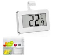 Jinpojun Fridge Thermometer, Digital Refrigerator Thermometer with with Hanging Hook and Retractable Stand, Freezer Thermometer Monitor with LCD Display for Living Room, Kitchen, Bedroom