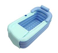 JINPRDAMZ Foldable Bathtub, Blue, PVC, Modern, Freestanding, Rectangular, 140 x 19.69 x 15.75 inches, 45.6 L, TS-ML-180