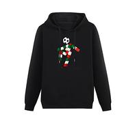 JINPUJING Italia 90 World Cup Ciao Mascotte Mens Hoodies Printed Graphic Pullover Unisex Black Sweatshirts XXL