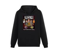 JINPUJING ScoobyNatural Mystery Mens Hoodies Printed Graphic Pullover Unisex Black Sweatshirts S
