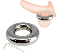 Jinqian 420g Extra Heavy Thick Testicle Ring Ball Stretcher Stainless Steel Testicle Weight Testicle Stretcher Heavy Duty Cock Sack Pendant Ring Metal Penis Ring Cockring CBT Bondage Sex Toy for Men