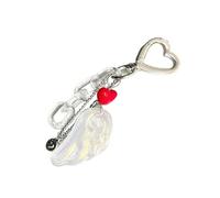 JINQIGG Artistic Beaded Keychain Multicolor Wing Heart Charm Handmade Jewelry Accessory For Bags Backpacks Keys Unique Heart Keychain Accessory