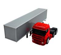 JINQIGG Classical Die Cast Metal Container Truck Model 20.5CM Realistic Detailing Miniature Transport Vehicle Figure Display Pie
