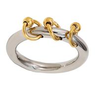 JINQIGG Elegant Beaded Fringe Rings Stainless Steel Double Tone Jewelry For Women Waterproof Adjustable Size 7 Lightweight Comfort Fit Stainless Steel
