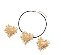 JINQIGG Irregular Love Shape Trendy Earrings With Matching Necklace Set Heart Jewelry Collection For Parties And Daily Wear Dramatic Love Shape Earring Necklace Pair