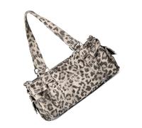 JINQIGG Leopards Pattern Shoulder Bag Nylon Underarm Bags Lightweight Handbag Crossbody Purse Suitable For Various Occasion Leopards Print Shoulder Bag