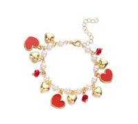 JINQIGG Lovely Vocation Fashion Bracelet Jewelry Accessory for Women with Strawberry Cherrys Heart and Pearls Beads