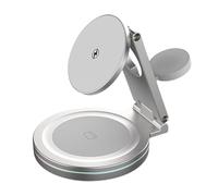 JINQIGG Metal Frame Charging Stand 360 Adjustable Position 3 In 1 Functionality Auto Light Control Portable Travel Design Ratcheting Sound Phone Stand Charging