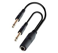 JINQIGG Premium Y Shaped 6.35mm Splitter Cable Gold Coated Connectors 6.35mm Cord For Guitar Enhancers Studio Devices