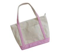 JINQIGG Stylish Checkered Pattern Carryall Planner Bag Tear Resistant Fabric Multi Functional Carry Solution New Simple Checkered Canvas Carryall Bag
