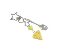 JINQIGG Trendy Retro Futuristic Cheese Shaped Phone Chain Belt Proof Design Keychain Bag Hanging Decoration