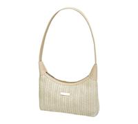 JINQIGG Unique Braided Straw Shoulder Bag Compact Design Spacious Interior Underarm Bag Casual Handbag For Daily Essential