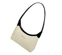 JINQIGG Unique Braided Straw Shoulder Bag Compact Design Spacious Interior Underarm Bag Casual Handbag For Daily Essential