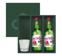 Jinro Chamisul Soju - All Flavours Bundle Set (Plum (Pack of 2 + 1 Soju Glass Gift Box Set))