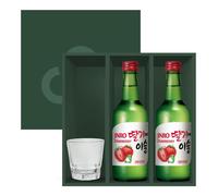 Jinro Chamisul Soju - All Flavours Bundle Set (Strawberry (Pack of 2 + 1 Soju Glass Gift Box Set))