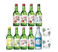 Jinro Chamisul Soju - All Flavours Bundle Set (The Ultimate 8 Fruity Flavour Set) Mixed Fruit Flavour Korean Spirit Drink For Parties, BBQ, Picnic & Match Nights